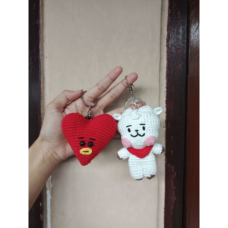 BT21 Tata V BTS Keychain | BT21 RJ Jin BTS Keychain Rajut Amigurumi BT21 BTS