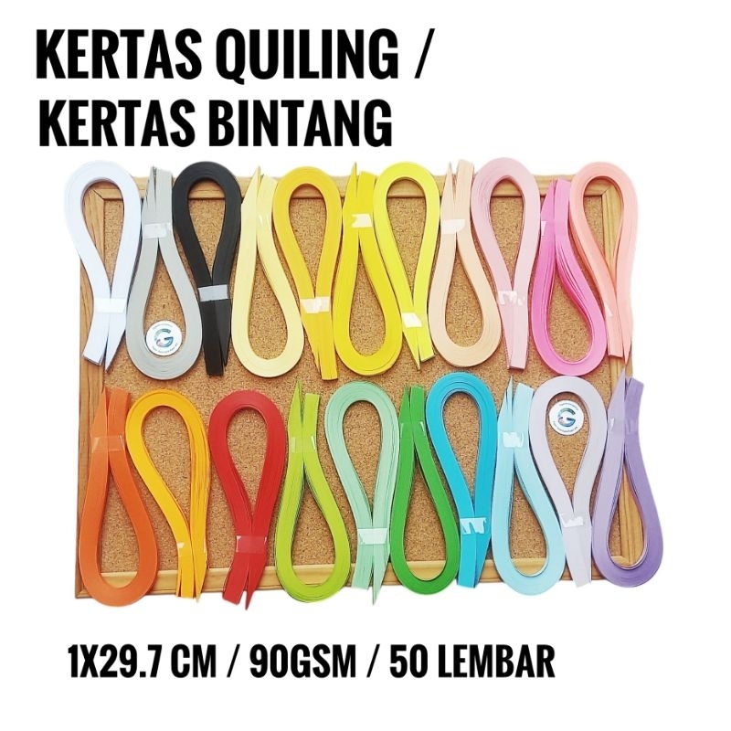 

QBS90 - Kertas Paper Quilling 1cm x29.7 cm / 22 Warna / 50 lembar / 90 GSM