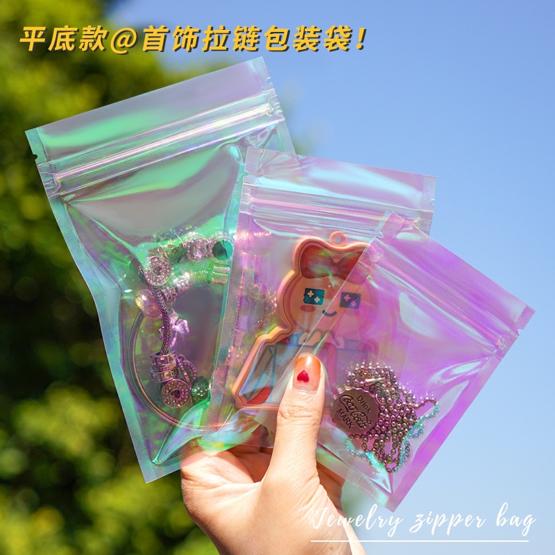 

Plastik klip Hologram ziplock plastik kemasan rainbow hologram tebal