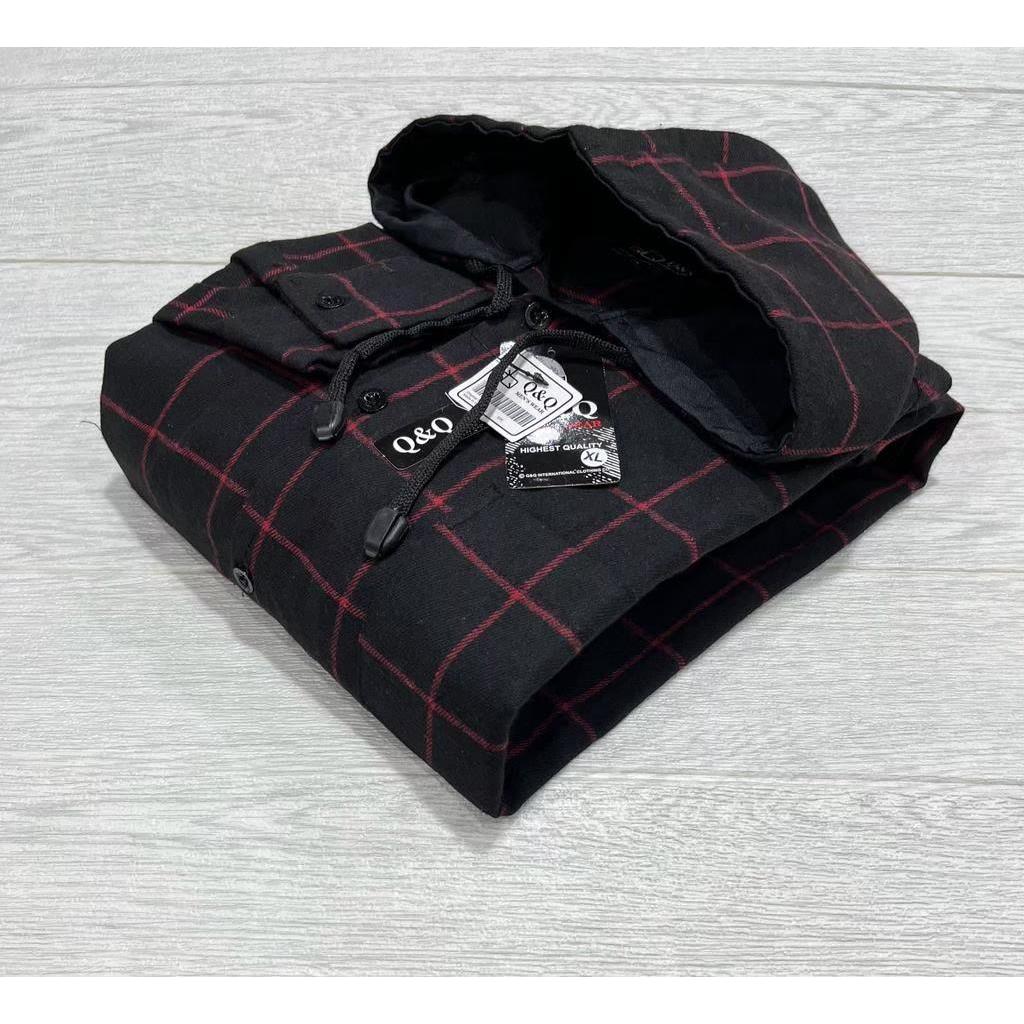 Kemeja Flanel Hoodie Premium Terbaru Tangan panjang Hem Pria Wanita Unisex