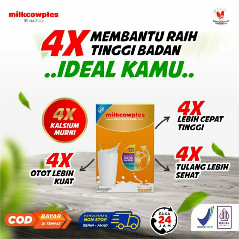 

(HADIAH GRATIS) Milkcowplus Susu Gemuk Tinggi Kalsium Protein 2 Tahun ke atas BPOM