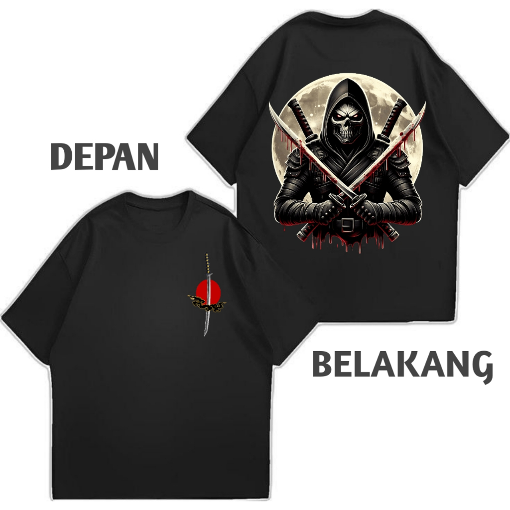 kaos pria dewasa motif depan belakang lengan pendek atasan kaus distro laki laki baju oblong cowok -