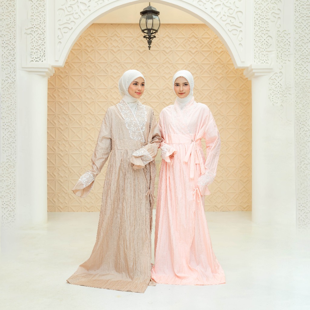 Mukena Abaya Sholat Bukaan depan Raheela