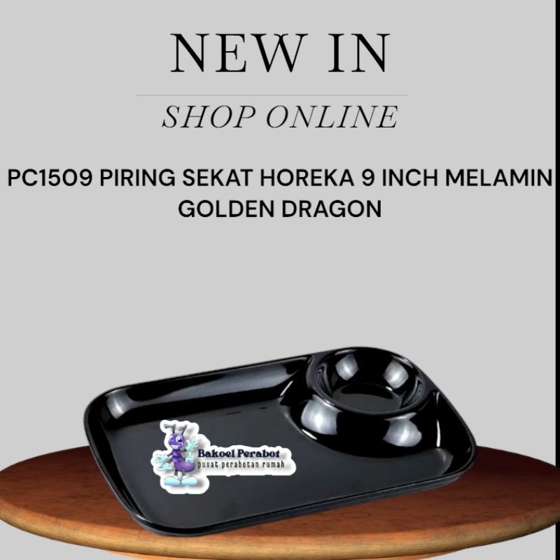 Grosir dan Ecer PC1509 Piring Sekat rounded 9 Inch Golden Dragon