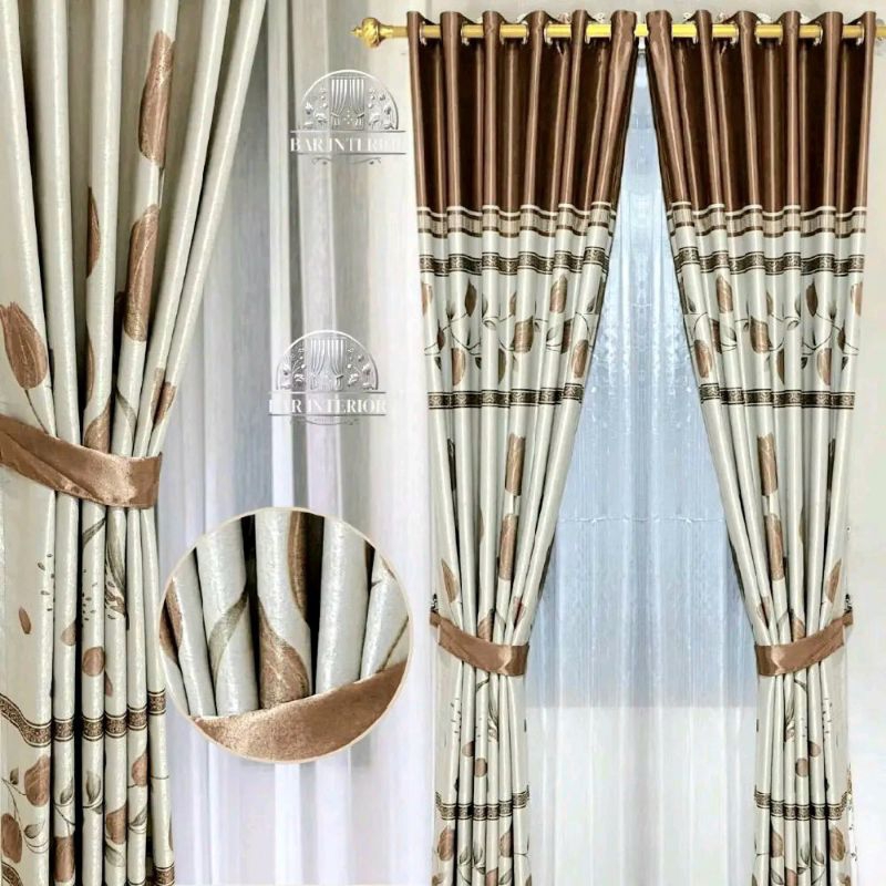 GORDEN BLACKOUT JENDELA IMPORT MOTIP TULIP MEWAH