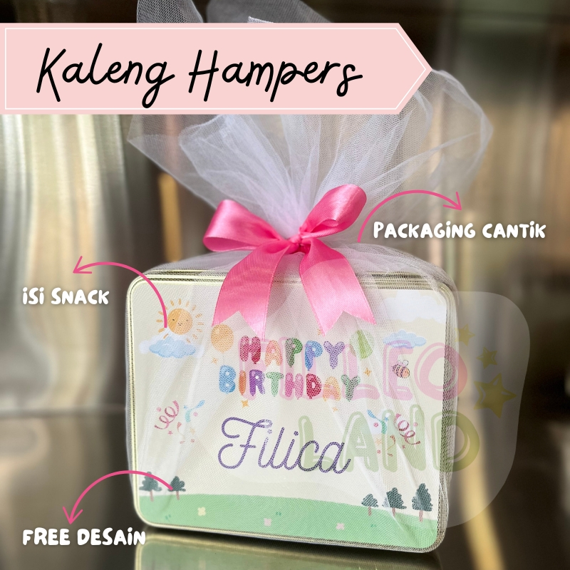 

Kaleng Kotak Hampers isi Snack Wadah Paket GoodieBag Box Ulang Tahun Custom