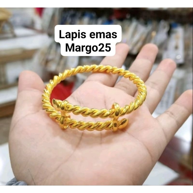 Gelang Keroncong 1 suku LAPIS EMAS 24k, COD