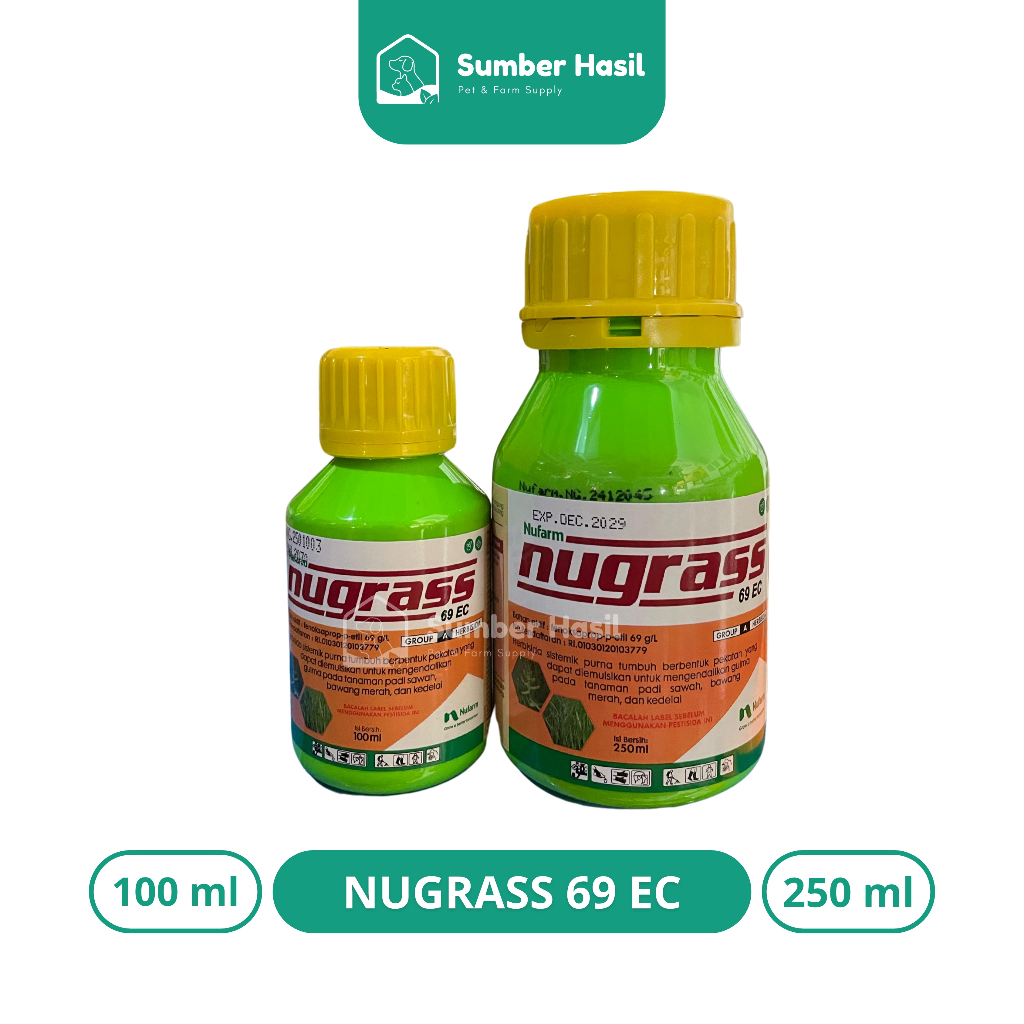 NUGRASS HERBISIDA SISTEMIK PURNA TUMBUH NUGRASS OBAT RUMPUT PADI NUFARM ORIGINAL