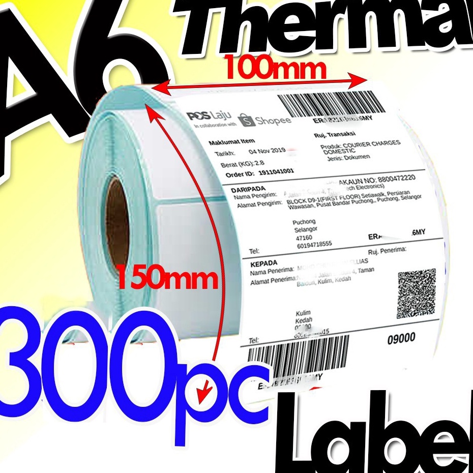 

Bisa Cod LABEL STICKER THERMAL BARCODE 1x15mm 1x15cm 3Pcs Core 1 MURAH A6 4 x 6