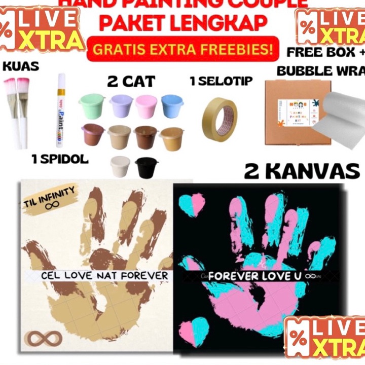 

Hand Painting Kit Canvas By The Noob Artist Kanvas Cap Tangan Couple Canvas 2x2 cm Kanvas Lukis Tangan Couple