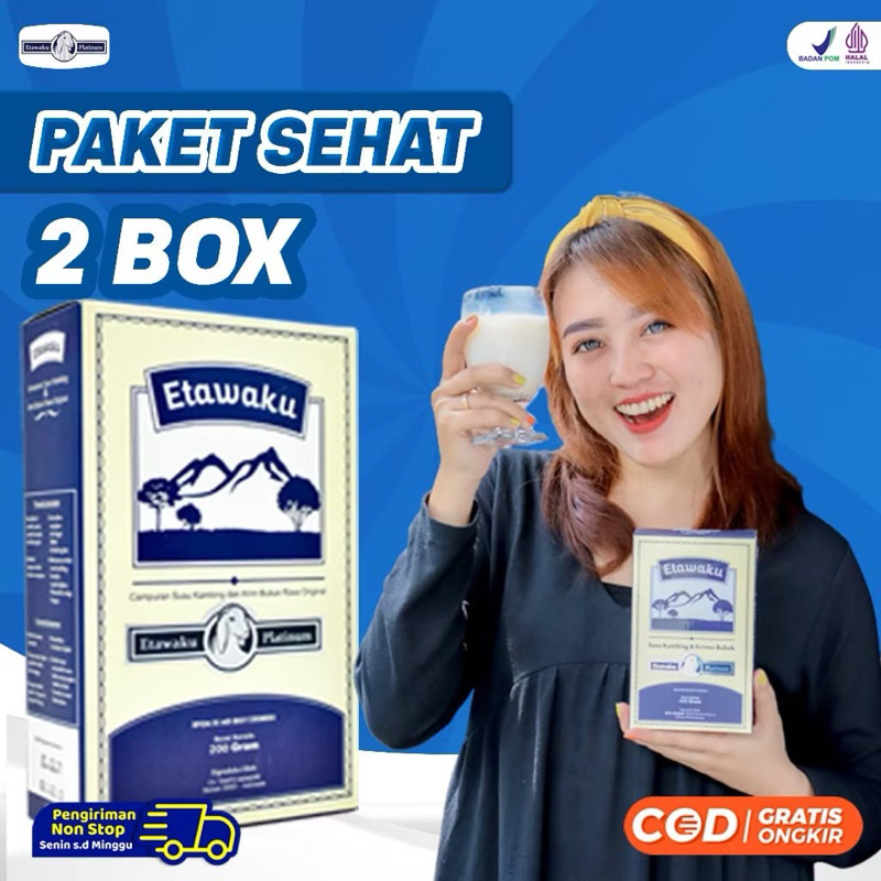 

Paket 2 Box etawaku - Etawaku Platinum susu kambing etawa mampu atasi sesak nafas dan nyeri sendi