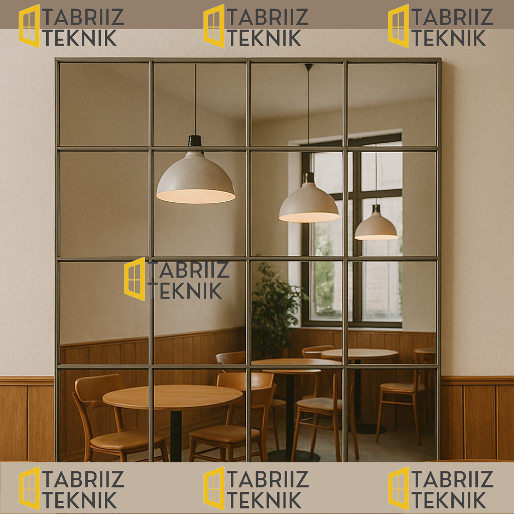 Cermin Dinding Tempel Custom Ukuran - Kaca Cermin Persegi Panjang Aman & Bergaransi