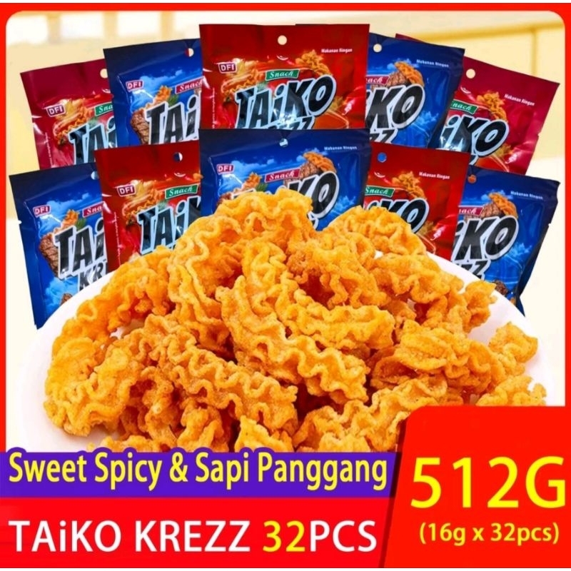 

SNACK TAIKO KREZZ GURIPANG KEMASAN 16GR 1DUS ISI 32PC
