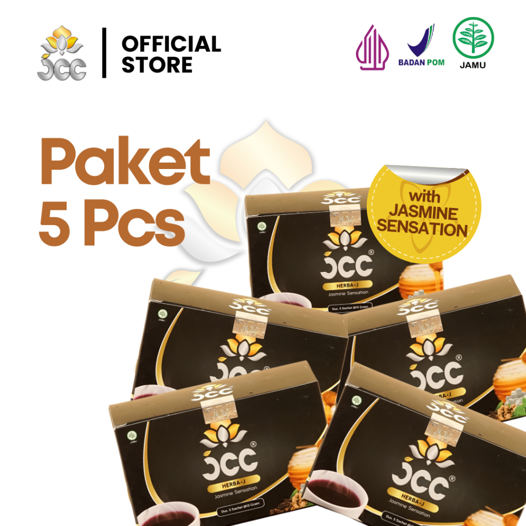 

JCC Herba J Paket 5 Box Minuman Herbal Jamu Bubuk Aroma Melati dan Madu Bersertifikat BPOM