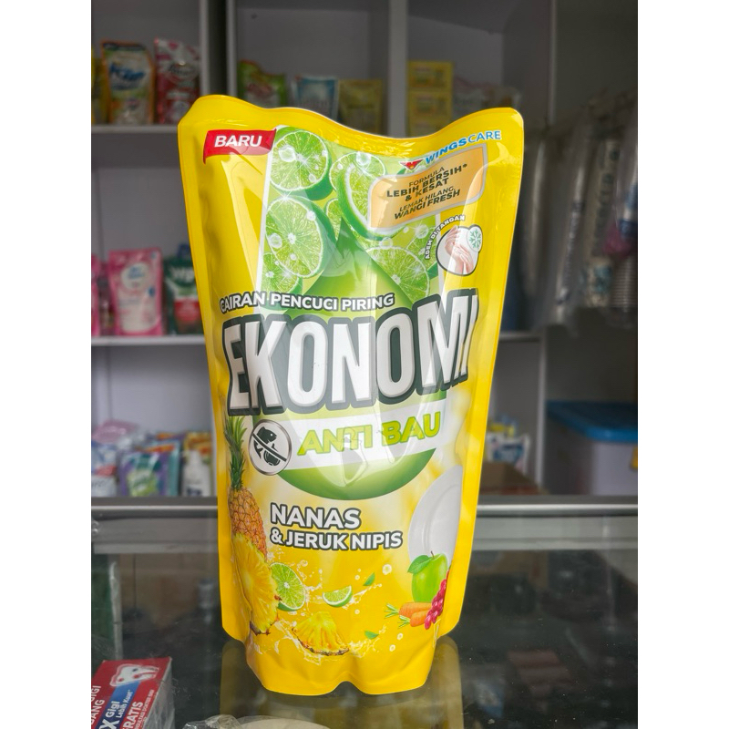 Sabun Cuci Piring Ekonomi Anti Bau Rasa Nanas & Jeruk Nipis 650 ml