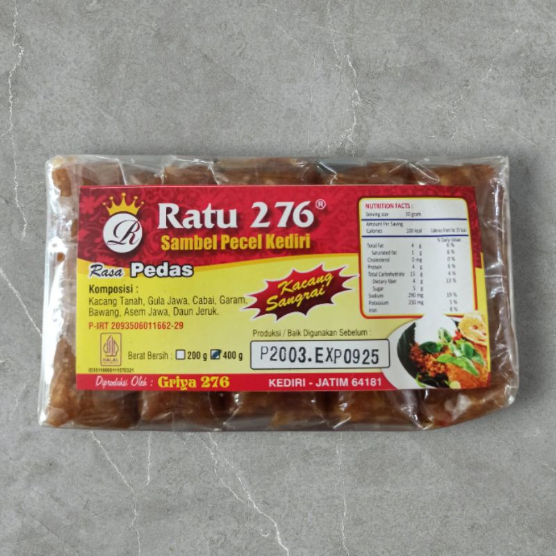 

Sambal Pecel Ratu 276 400Gram
