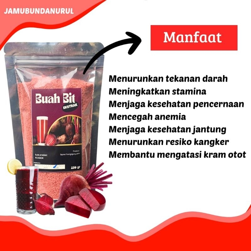 

Estrak buah bit instan 250 gr cocok untuk naikan trombosit