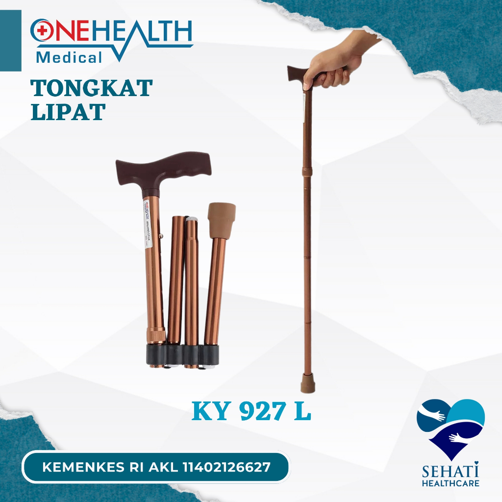 OneHealth Tongkat Lipat KY927L Alat Bantu Jalan Walking Stick Kaki 1 Medis