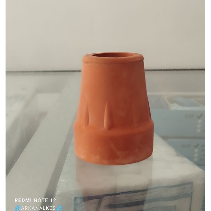 KARET TONGKAT KRUK  BAWAH WARNA ORANGE ORIGINAL PREMIUM ( BAGIAN BAWAH) KARET KAKI TONGKAT