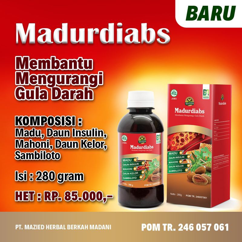 

Madu Herbal Diabetes Madurdiabs Mazied 280gr
