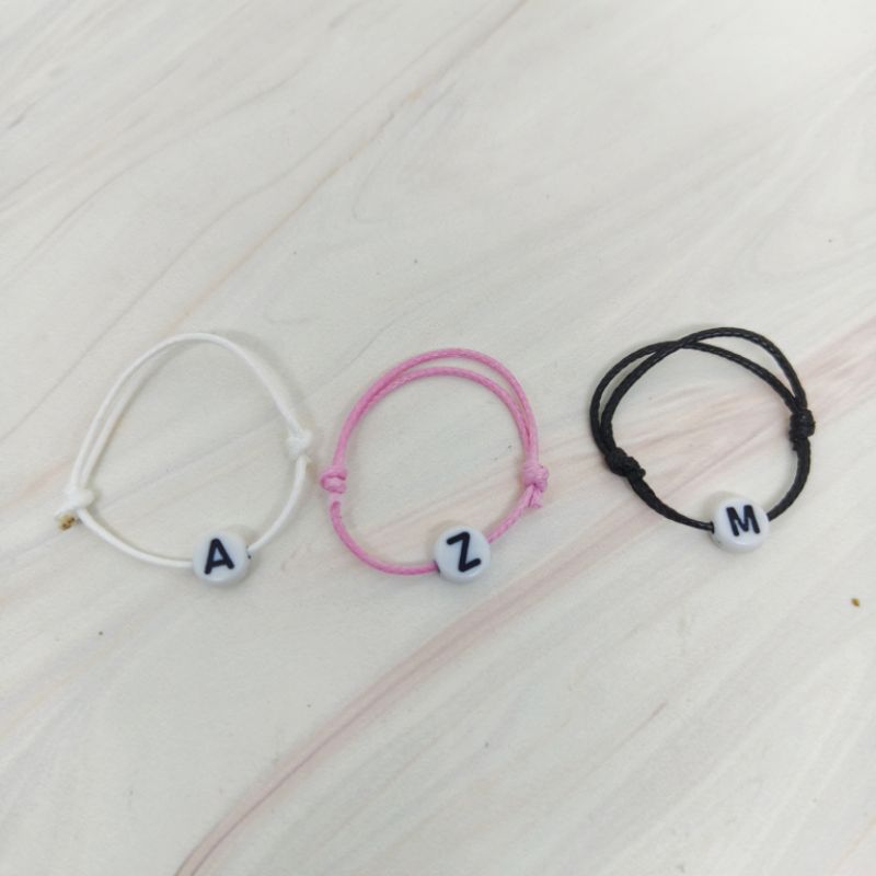 CINCIN TALI ABJAD / CINCIN INISIAL / CINCIN COUPLE / CINCIN INISIAL / CINCIN HITAM PUTIH