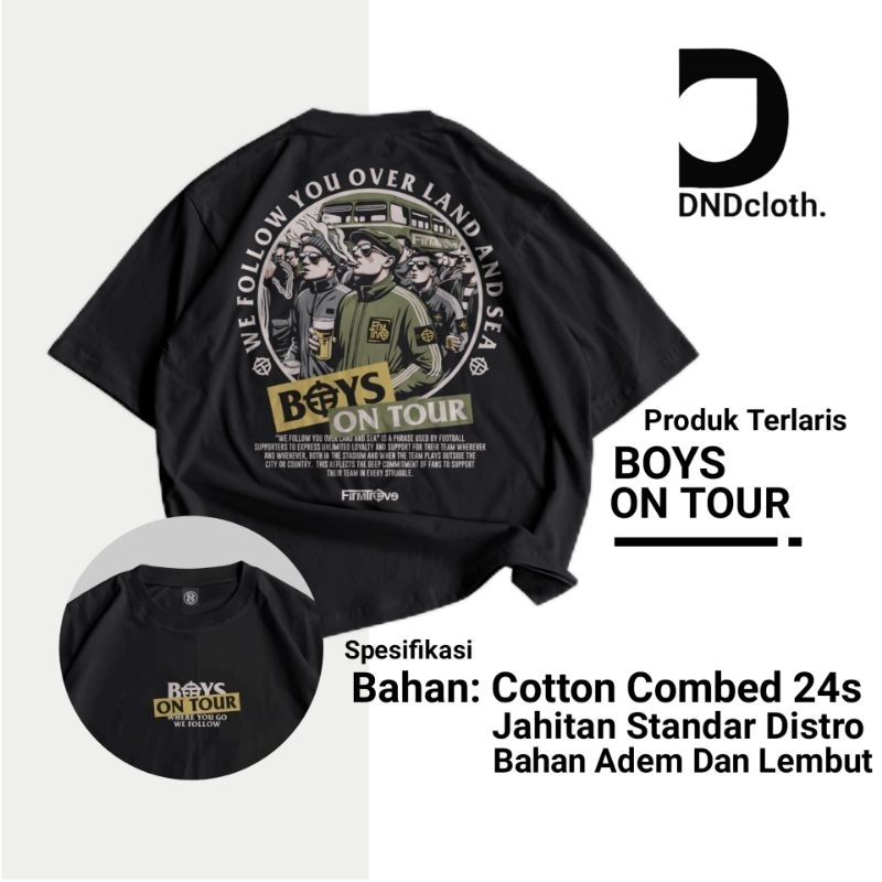 DNDcloth Kaos Supporter Casual Football Boys On Tour - Baju Casual Football Unisex Pria Wanita