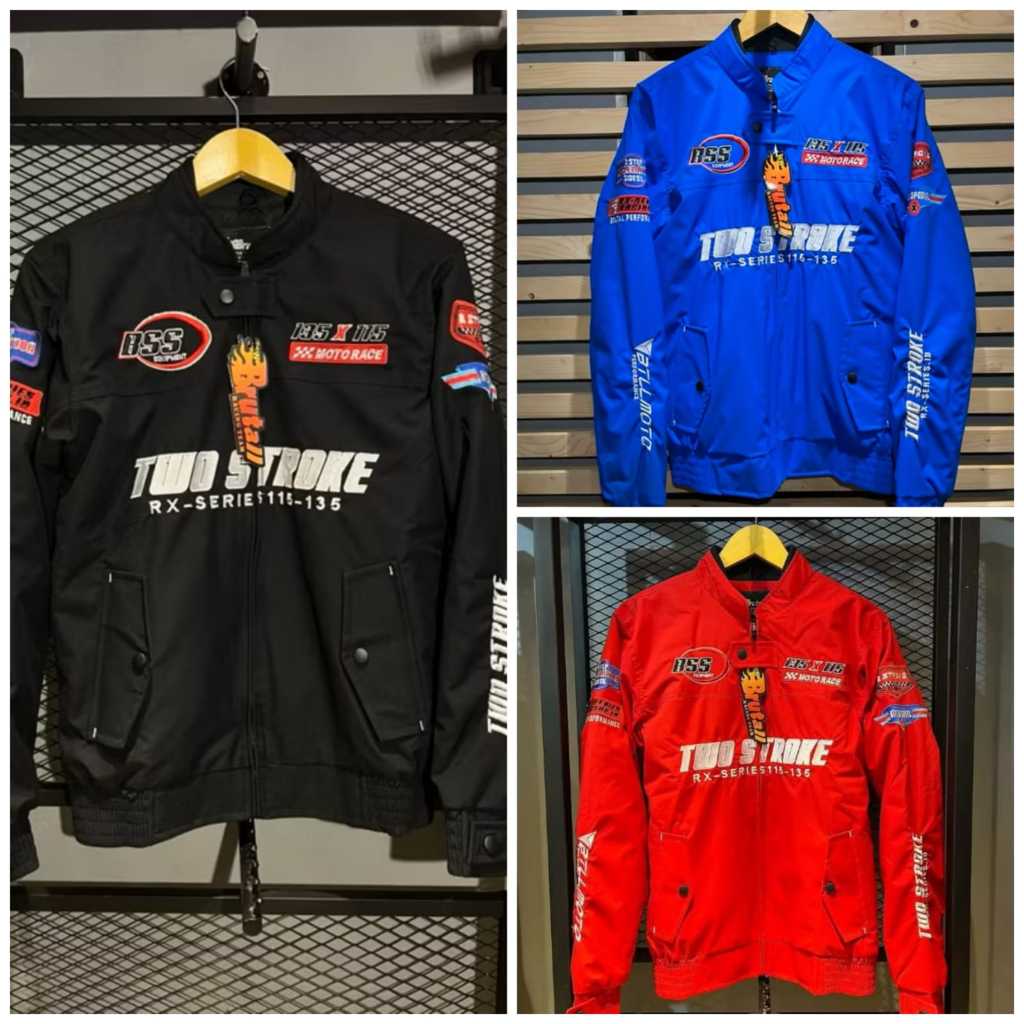 Brutal Jaket Two Stroke Rx Series Vol 4 Hitam Merah Biru Jacket 2 tak 115 135 cc