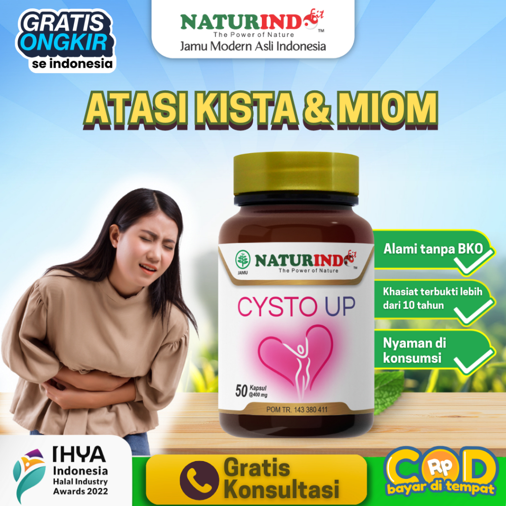 Cysto Up Herbal Kista Miom myom Cysta Endometriosis Bartholin Ovarium Penyakit Rahim PCOS Naturindo