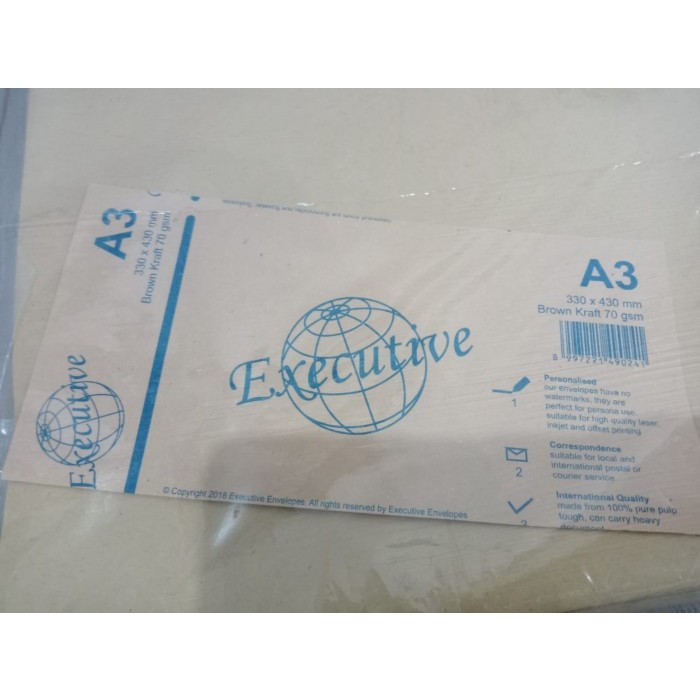 

Amplop Kraft Coklat A3 Executive 70 gsm 330 x 430mm