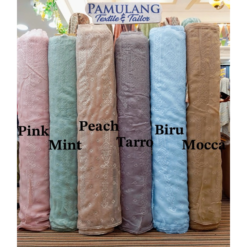 Kain ORGANZA EMBROIDERY ETNIK || Harga Per Setengah Meter (50 cm)