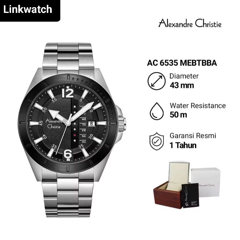 Jam tangan pria Alexander Christie AC 6535 MEBTBBA Stainless steel Original Garansi