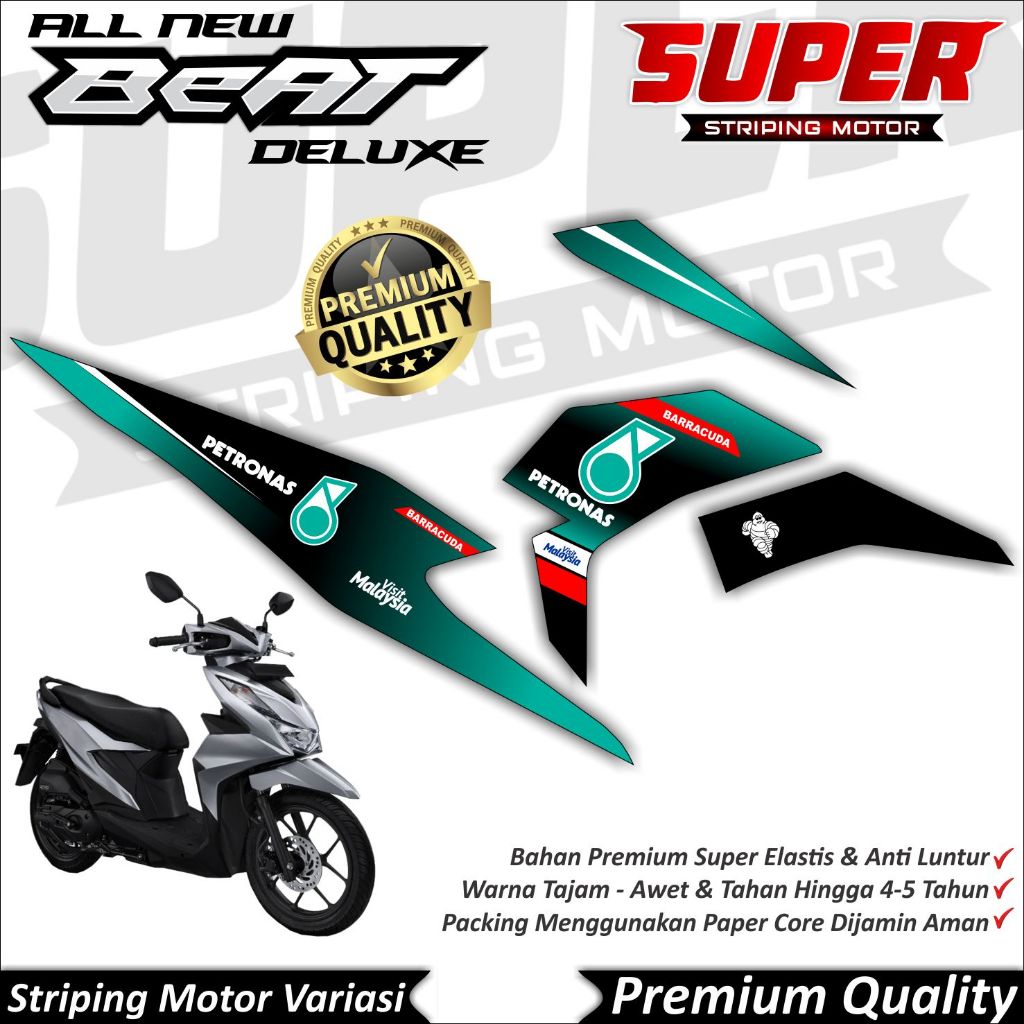 Stiker Beat Deluxe Anti Luntur keren Striping Beat Deluxe 2021 - 2023 Striping Honda Beat Deluxe Pet