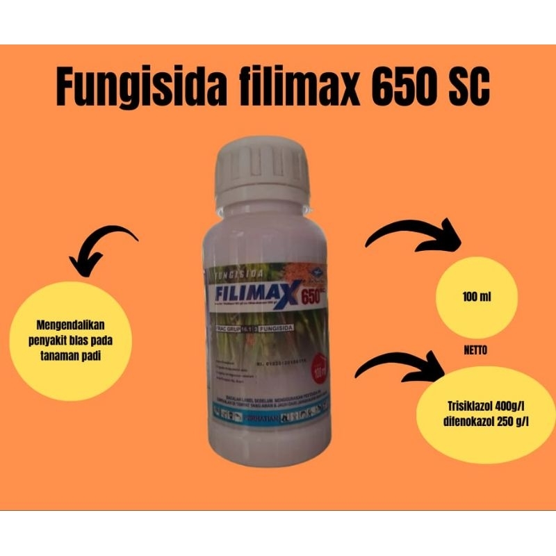 FUNGISIDA FILIMAX TRISIKLAZOL DIFENOKAZOL 650 SC 100 ML
