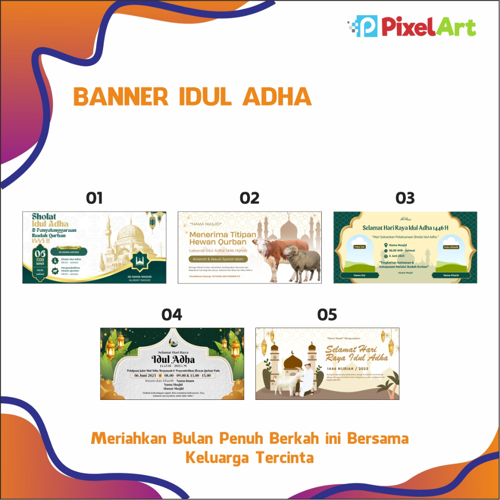 SPANDUK BANNER MENYAMBUT IDUL ADHA QURBAN LEBARAN MENYAMBUT IDUL ADHA IED ADHA QURBAN SAPI DOMBA KAM