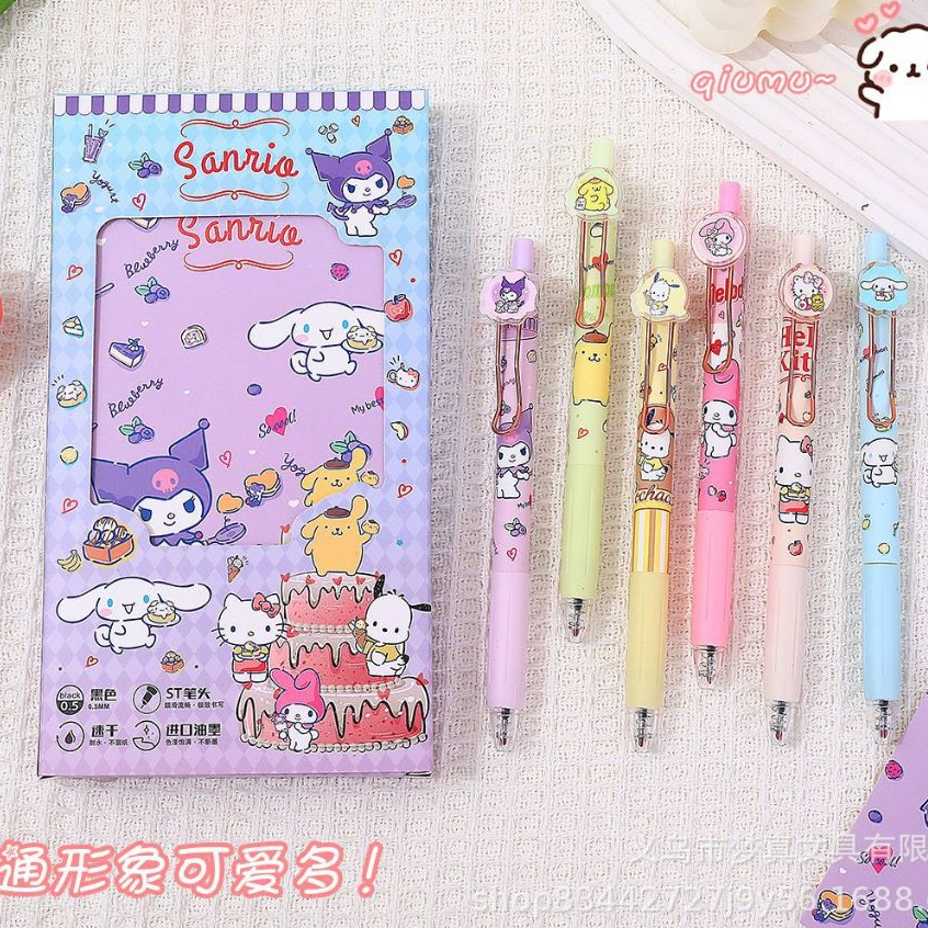 

PULPEN SANRIO QUICK DRY PEN ISI 6 / PULPEN SANRIO ISI 6 / PULPEN KUROMI / PULPEN MY MELODY / PULPEN POMPOMPURIN