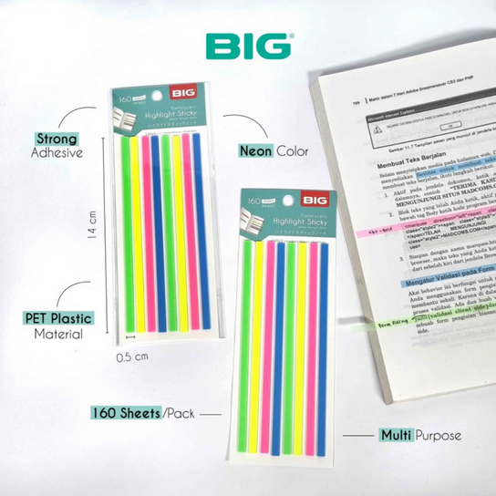 

Big Memo Lidi Neon - Pembatas Kertas Buku