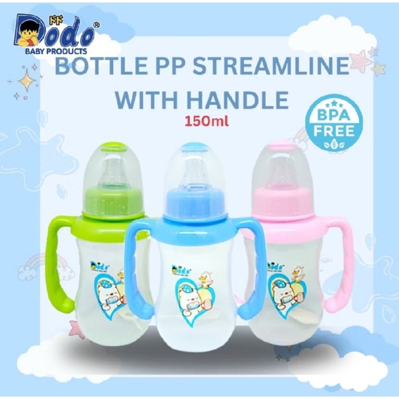 DODO BOTTLE PP STREAMLINE HANDLE DBP008 150ML / BOTOL SUSU BAYI DAN ANAK