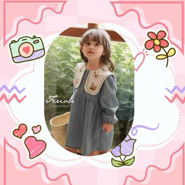 DRESS KOREA ANAK BIRU