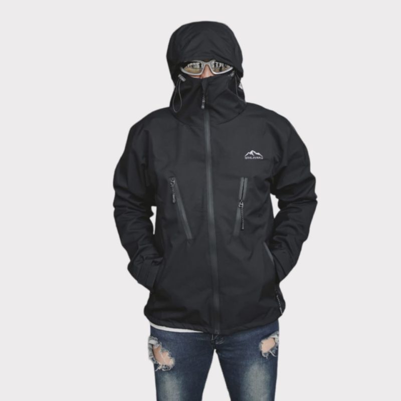 Jaket Gorpcore Waterproof Tahan Air Jaket Gunung Jaket Pria JaketBlack