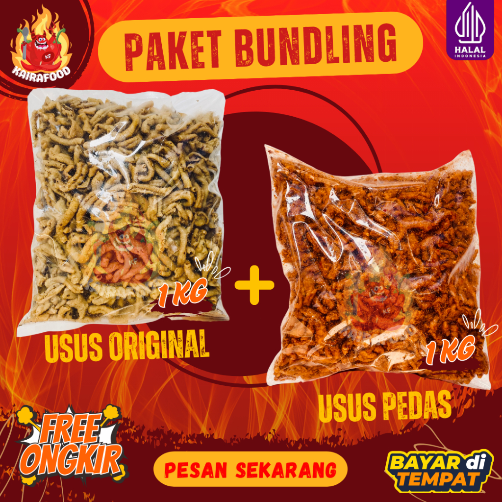 

PAKET BUNDLING 1 KG USUS ORIGINAL + 1 KG USUS PEDAS