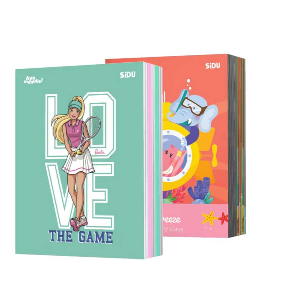 

SIDU - Buku Tulis Bergaris 58 Lembar - isI 10 Buku / Per Pack Motif Random