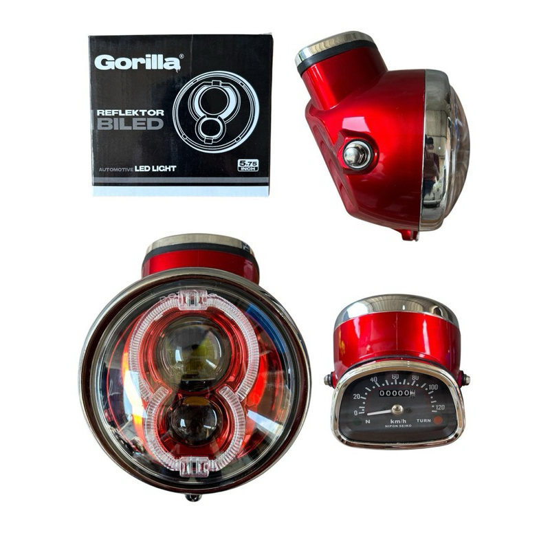 lampu depan daymaker billed 2,5 doble laser 5,75" set mini laser copy pro7 Gorilla