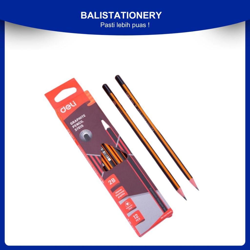 

Pensil 2B Deli E37015 Kayu Ergonomis Triangular untuk Menulis dan Ujian - Hitam Oranye
