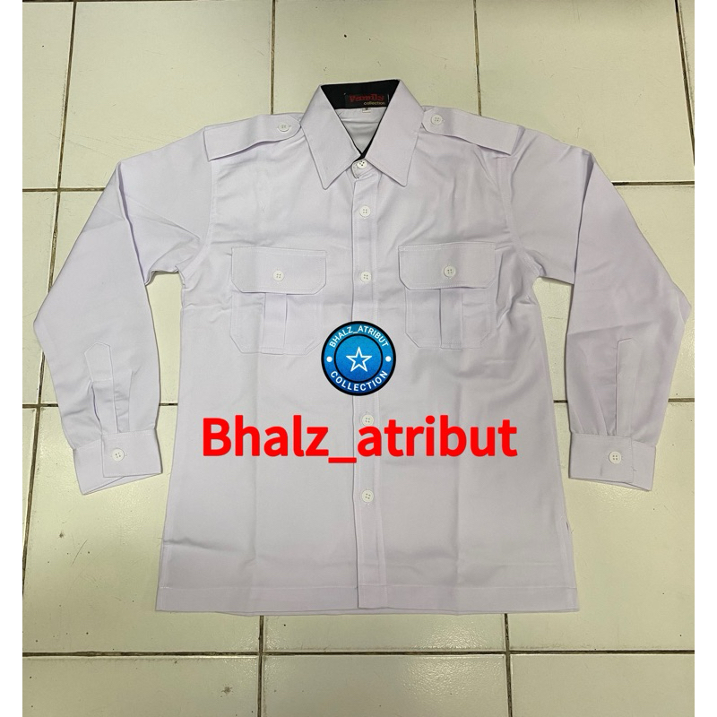 BAJU PUTIH POLOSAN PRIA/WANITA (BAHAN GRANADA) KEMEJA DINAS POLOS LENGAN PENDEK-PANJANG / SERAGAM PU