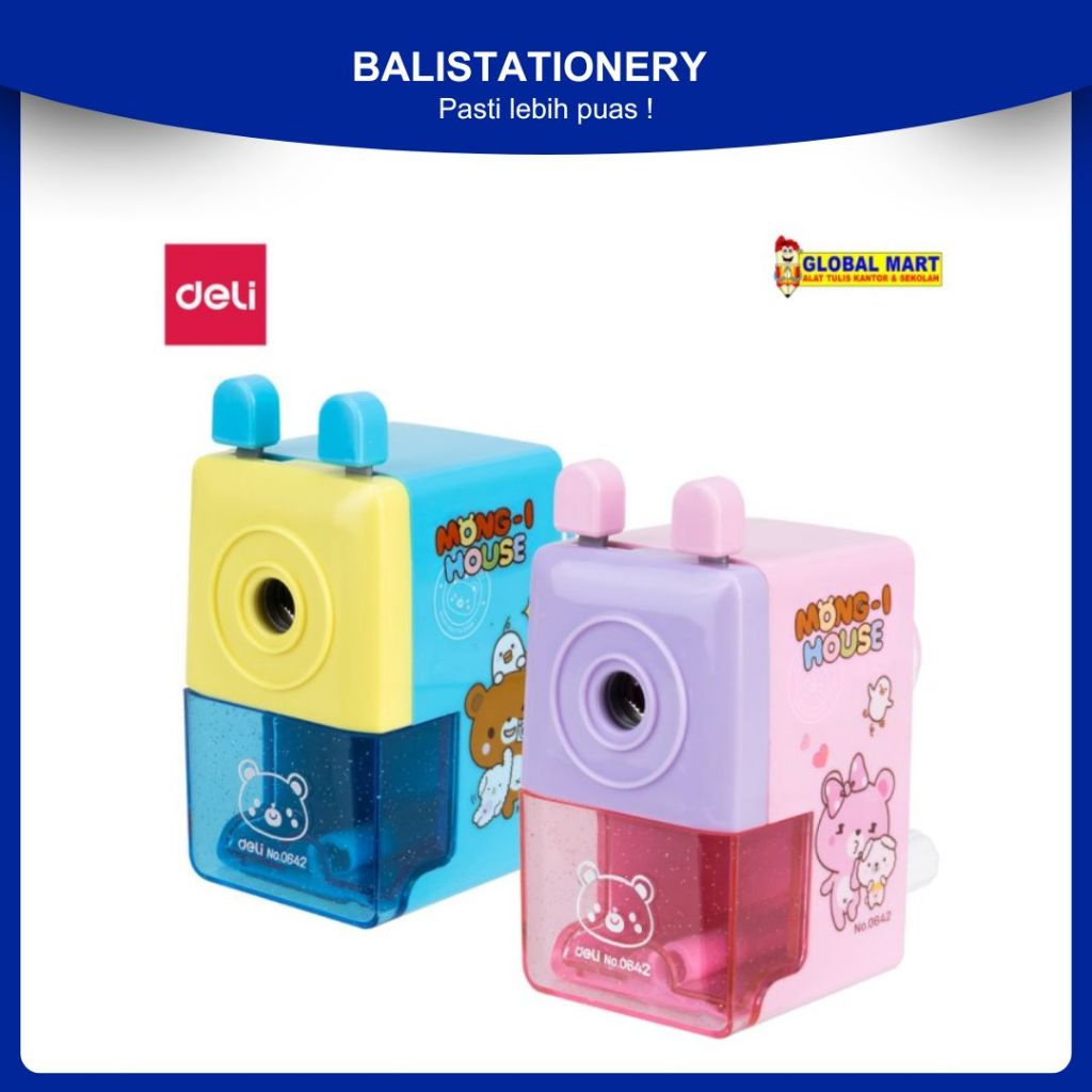 

Rautan Pensil Putar Deli E0642 Meja Manual Karakter Mong-i House Warna Lucu untuk Anak