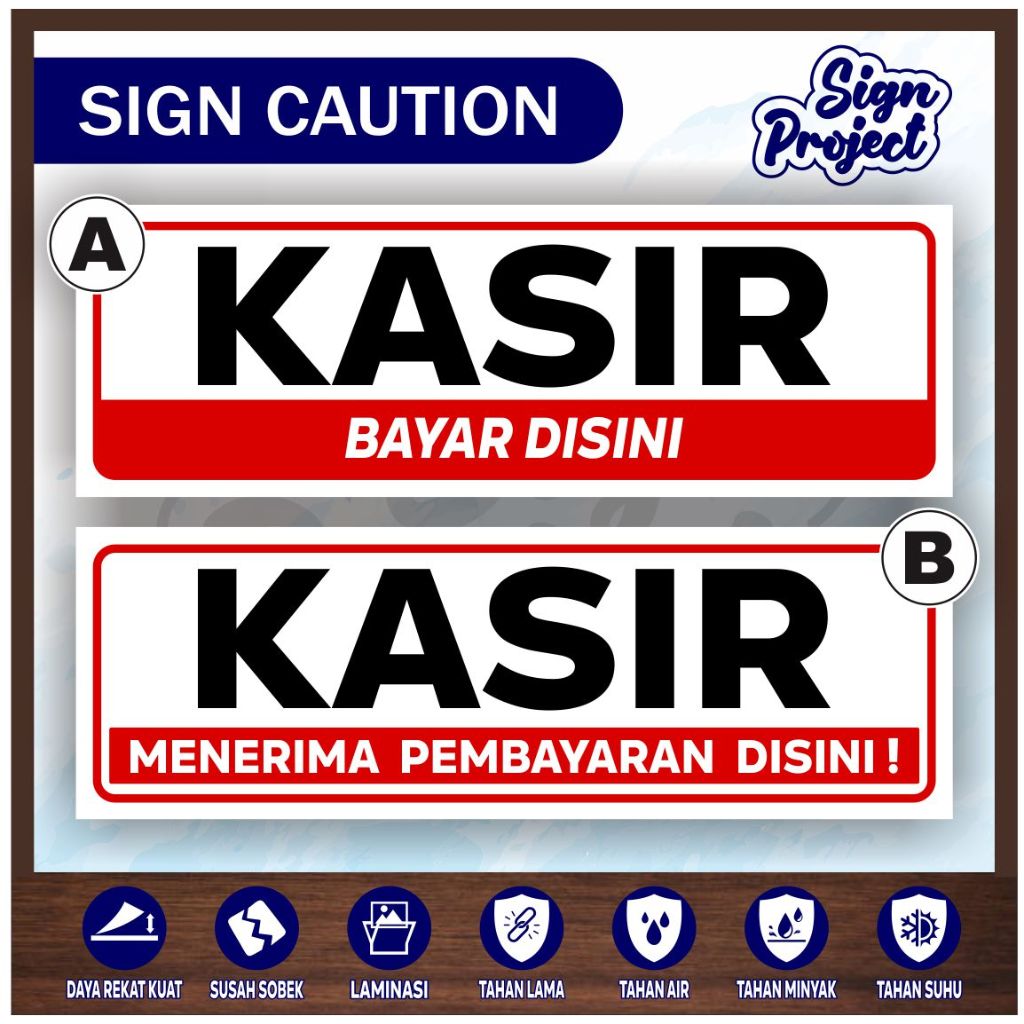 

STIKER KASIR | STIKER VINYL KASIR GLOSSY | MENERIMA PEMBAYARAN DISINI/BAYAR DISINI
