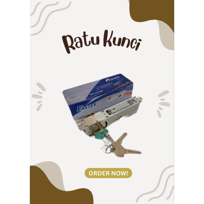 Kunci Pintu Aluminium / Kunci Pintu Swing / Kunci Faster 9128