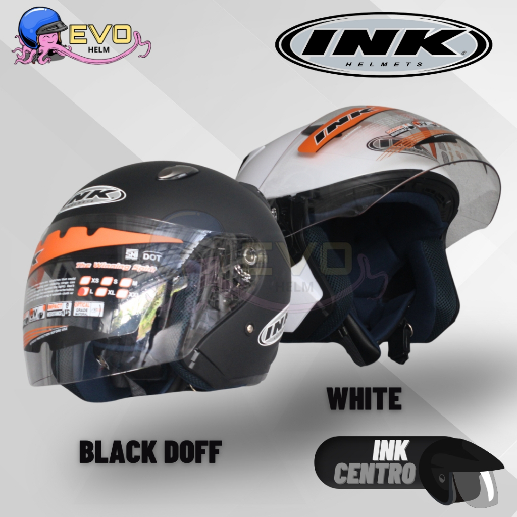 HELM INK CENTRO JET SOLID ORIGINAL, HELM HALF FACE PRIA WANITA DEWASA, INK HELMET OFFICIAL STORE