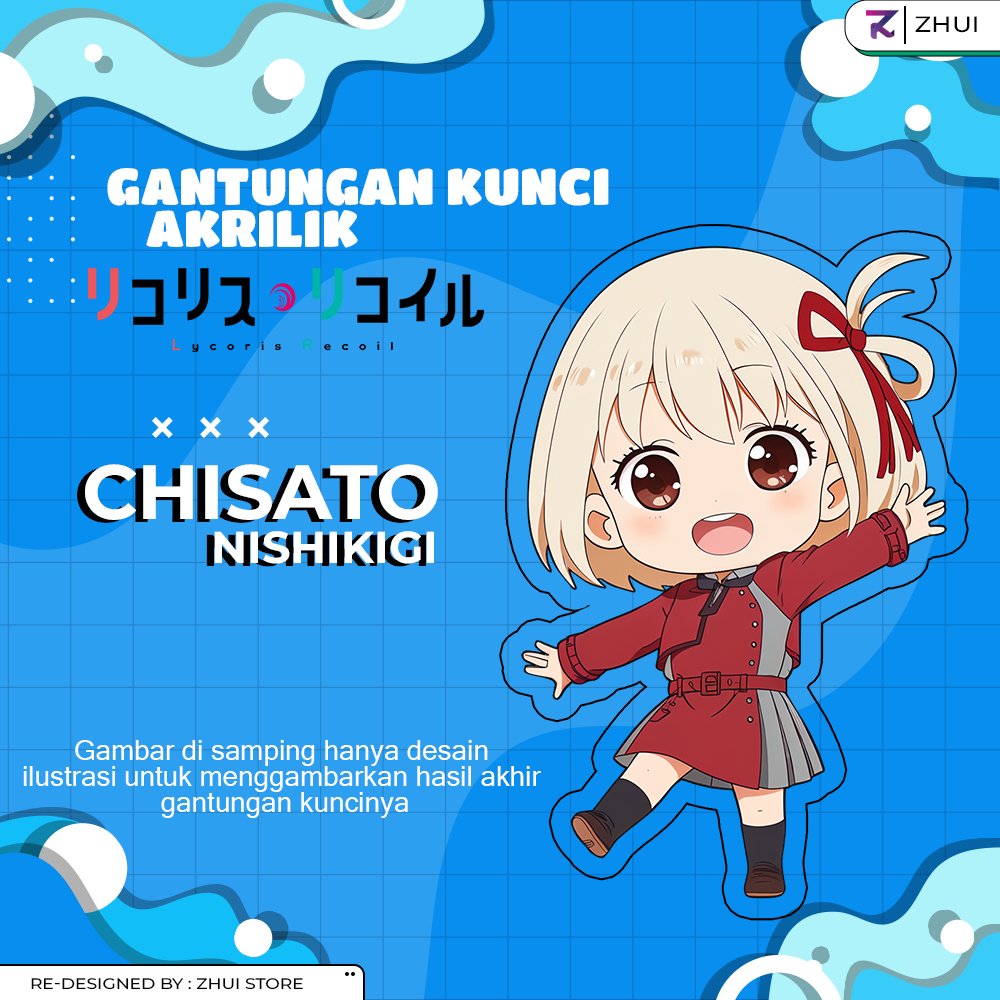 Gantungan Kunci Lycoris Recoil Chisato | Keychain Akrilik