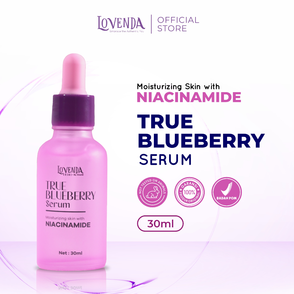 Lovenda True Blueberry Serum - Niacinamide | Blueberry Extract Serum | Pencerah Wajah Mencerahkan Wa